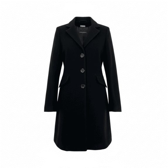 Cappotto da donna nero slim fit con bottoni vintage Sandro Ferrone S
