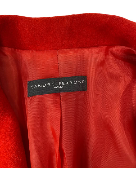 VINTAGE SANDRO FERRONE ROMA ΚΟΚΚΙΝΟ ΠΑΛΤΟ XS/S