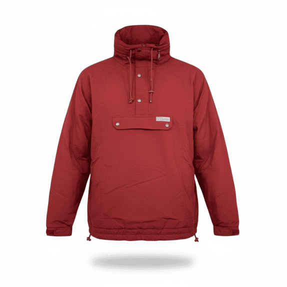 VINTAGE SCHOFFEL GIACCA DA UOMO ANORAK/PULLOVER ROSSA