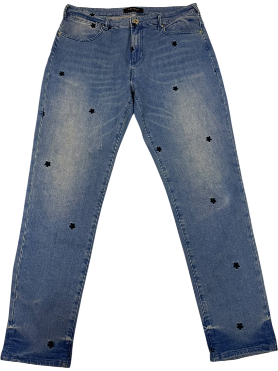 VINTAGE SCOTCH & SODA JEANS DA DONNA CON STELLE LIGHT WASH L