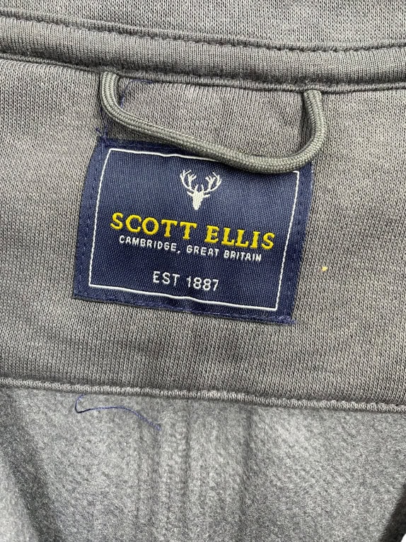 VINTAGE SCOTT ELLIS ΖΑΚΕΤΑ HALF-ZIP TWO-TONE ΓΚΡΙ/ΜΠΛΕ ΑΝΔΡΙΚΟ XL