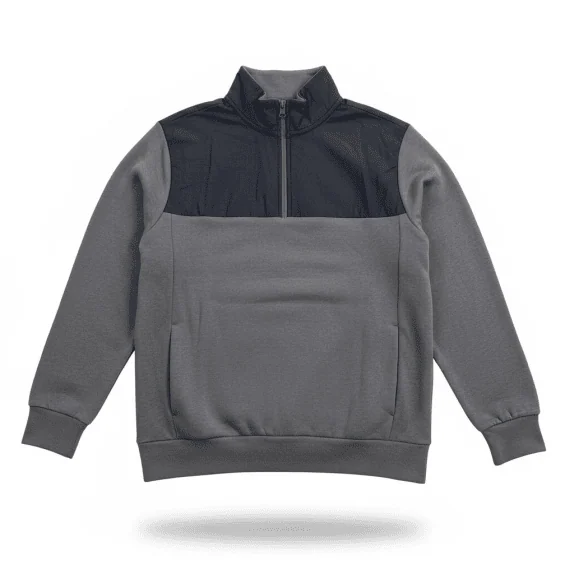 VINTAGE SCOTT ELLIS HALF-ZIP SWEATSHIRT TWO-TONE GREY/BLUE MEN'S XL