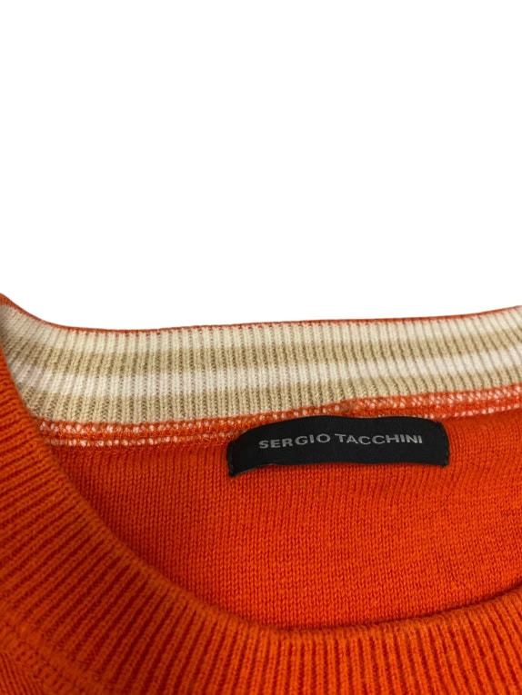 MAGLIONE LAVORATO A MAGLIA RAGLAN VINTAGE SERGIO TACCHINI ARANCIONE UOMO L XL