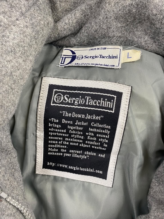 VINTAGE SERGIO TACCHINI PUFFER JACKET WITH HOOD GREY MEN L