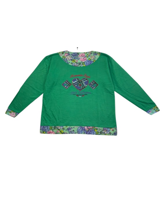 Vintage Tracksuit Set Casual Print Green Women’s L