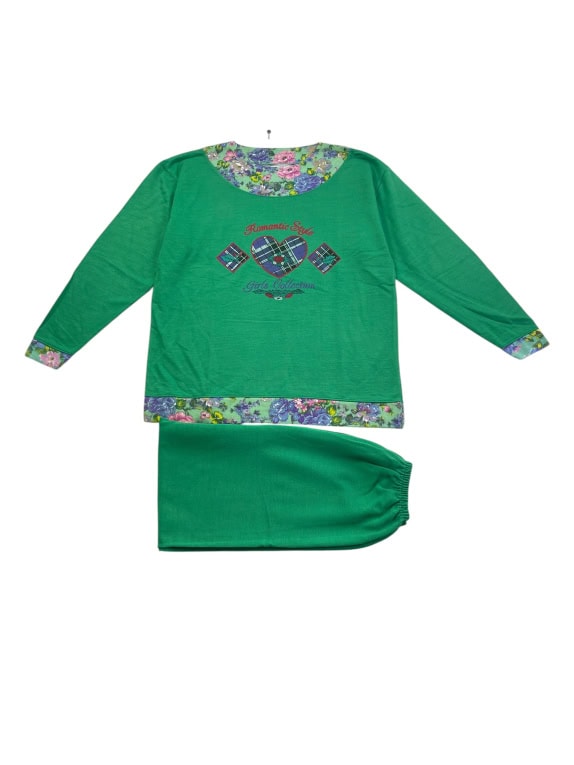 Vintage Tracksuit Set Casual Print Green Women’s L