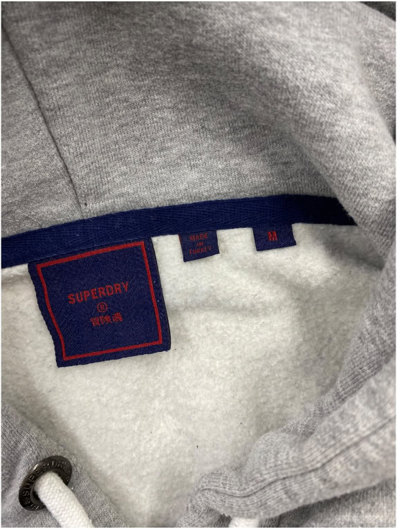 VINTAGE SUPERDRY ΦΟΥΤΕΡ ΜΕ ΚΟΥΚΟΥΛΑ ΛΟΓΟΤΥΠΟ ΓΚΡΙ ΓΥΝΑΙΚΕΙΟ M