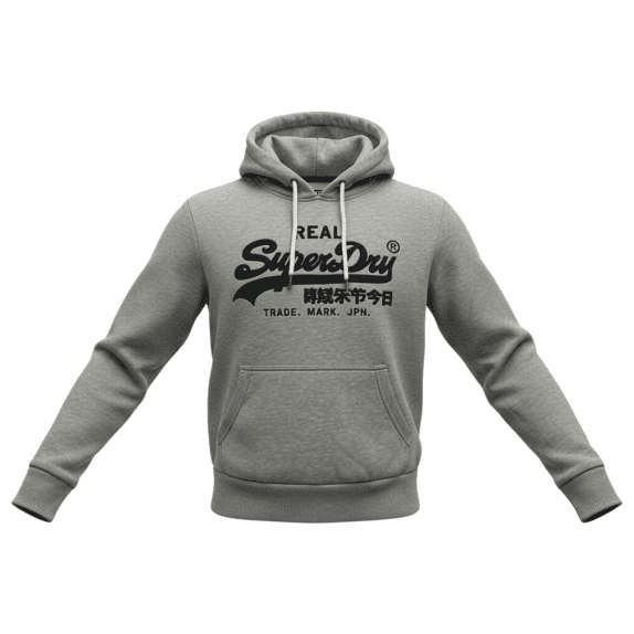 VINTAGE SUPERDRY ΦΟΥΤΕΡ ΜΕ ΚΟΥΚΟΥΛΑ ΛΟΓΟΤΥΠΟ ΓΚΡΙ ΓΥΝΑΙΚΕΙΟ M
