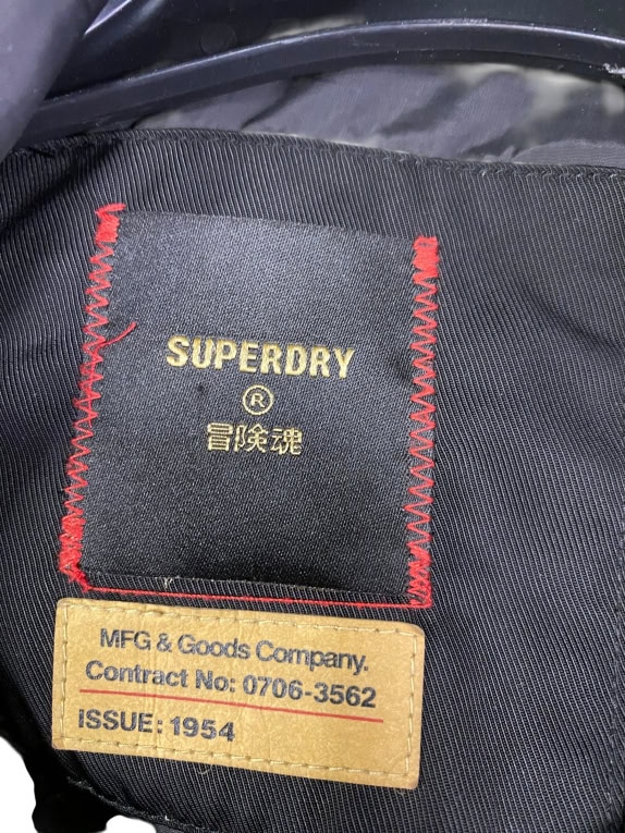 VINTAGE SUPERDRY ΤΖΑΚΕΤ ΜΕ ΓΟΥΝΑ ΜΑΥΡΟ ΑΝΔΡΙΚΟ S/M