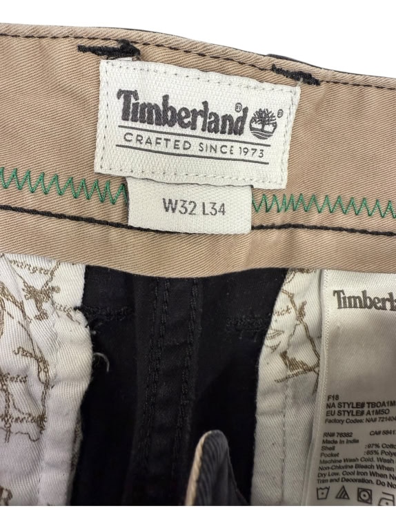 VINTAGE TIMBERLAND PANTALONI CHINOS UOMO NERI M