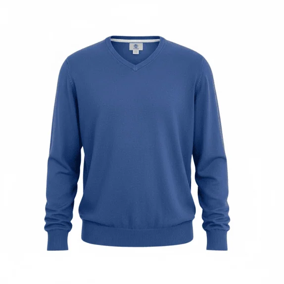 VINTAGE TIMBERLAND KNIT SWEATER V NECK BLUE MEN'S L