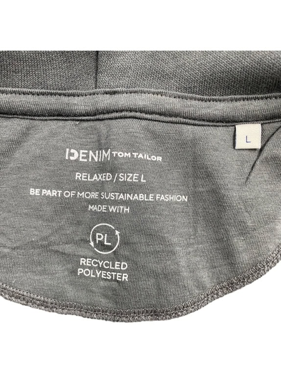 VINTAGE TOM TAILOR DENIM ΖΑΚΕΤΑ ΜΕ ΚΟΥΚΟΥΛΑ CASUAL LOGO PRINT ΓΚΡΙ ΑΝΔΡΙΚΟ L
