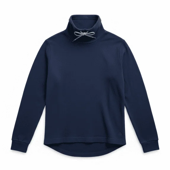VINTAGE TOM TAILOR MAGLIA A COLLO ALTO CON CORDONCINO BLU DA UOMO L