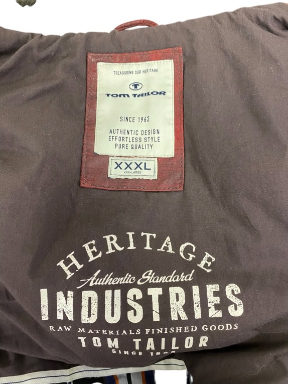 Giacca vintage Tom Tailor con pelliccia bordeaux da uomo XXXL