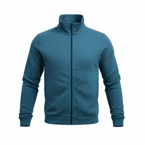 VINTAGE TOM TAILOR giacca felpa con zip blu/petrolio da uomo L