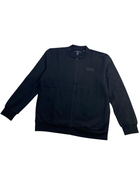 VINTAGE TOM TAILOR giacca con cerniera logo nera da uomo XL
