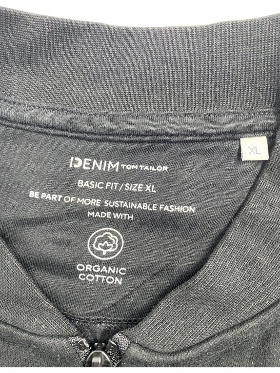 VINTAGE TOM TAILOR giacca con cerniera logo nera da uomo XL