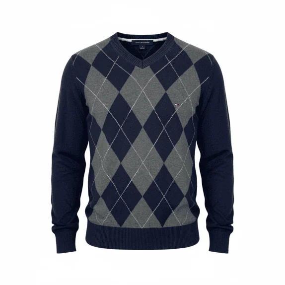 MAGLIONE VINTAGE TOMMY HILFIGER ARGYLE CON SCOLLO A V S