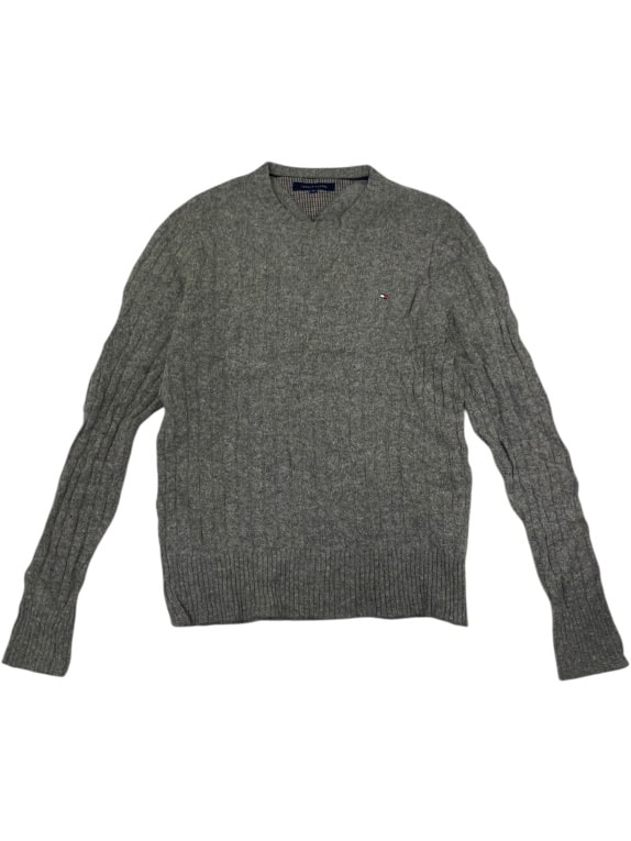 VINTAGE TOMMY HILFIGER GREY KNIT SWEATER XL