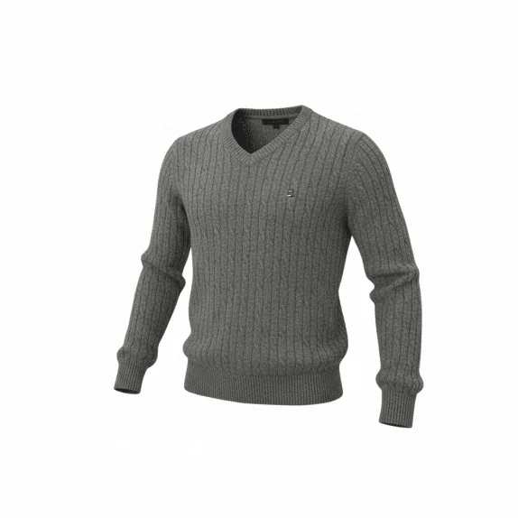 VINTAGE TOMMY HILFIGER GREY KNIT SWEATER XL