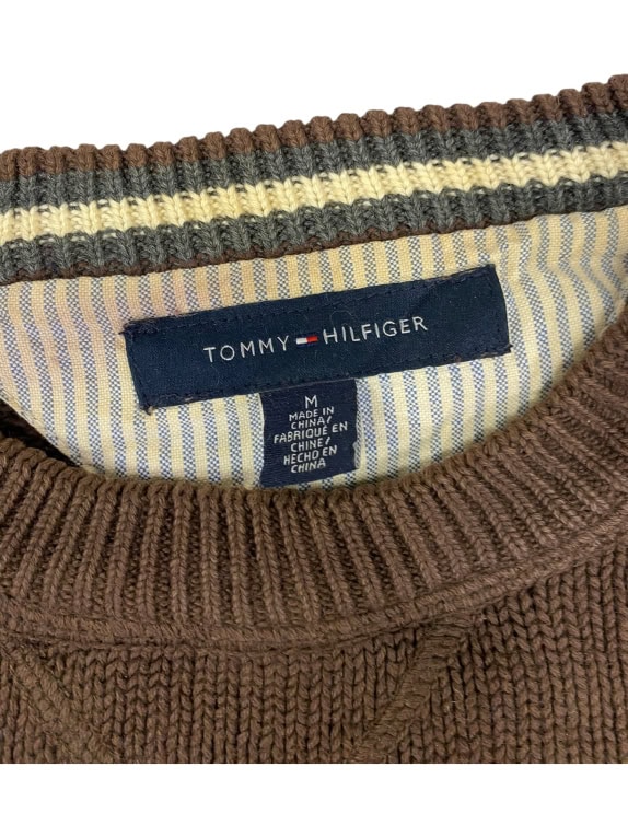 VINTAGE TOMMY HILFIGER BROWN KNIT SWEATER M