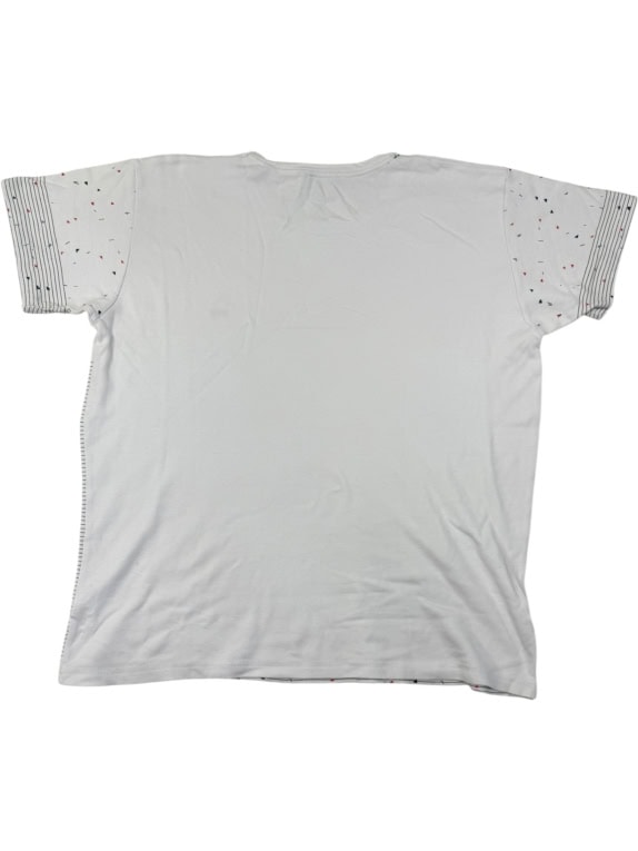 VINTAGE Tommy Hilfiger T-Shirt bianca con motivo geometrico - M