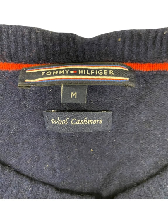 VINTAGE TOMMY HILFIGER ΜΠΛΕ ΠΛΕΚΤΗ ΜΠΛΟΥΖΑ M