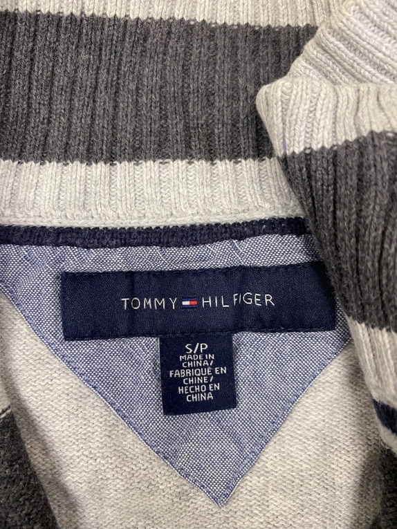 VINTAGE TOMMY HILFIGER ΠΛΕΚΤΗ ΜΠΛΟΥΖΑ ΜΕ ΦΕΡΜΟΥΑΡ ΡΙΓΕ S