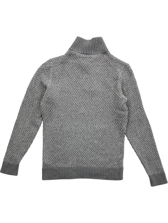 VINTAGE TOMMY HILFIGER ΠΛΕΚΤΗ ΜΠΛΟΥΖΑ ΜΕ ΚΟΥΜΠΙΑ ΓΚΡΙ ΑΝΔΡΙΚΟ S