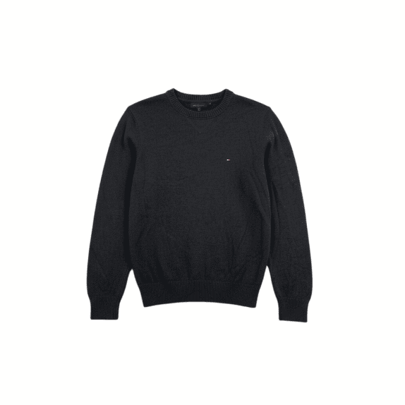 VINTAGE TOMMY HILFIGER KNIT SWEATER FLAG LOGO CHARCOAL MEN S