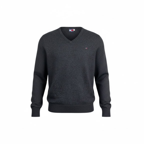 VINTAGE TOMMY HILFIGER ΠΟΥΛΟΒΕΡ V ΛΑΙΜΟΚΟΨΗ ΓΚΡΙ ΑΝΔΡΙΚΟ M