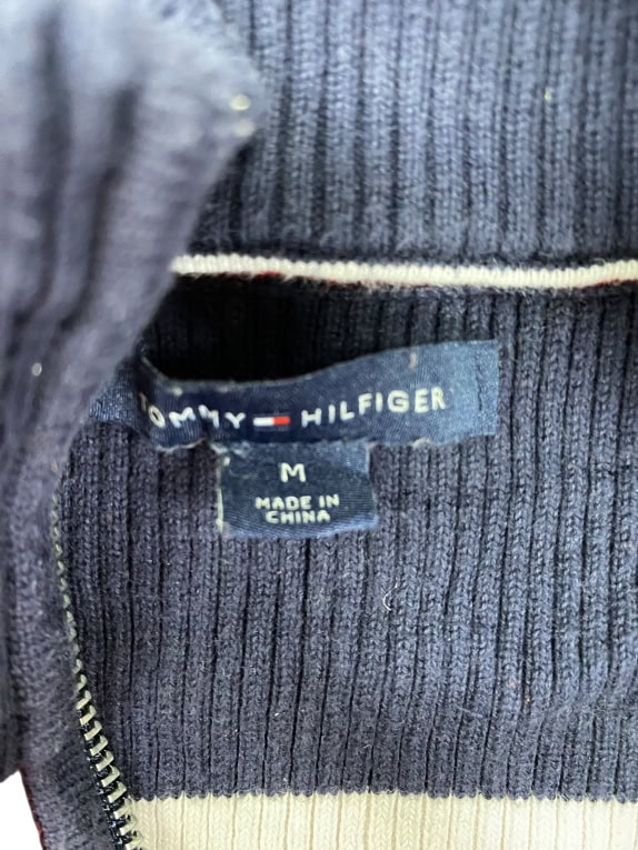 VINTAGE TOMMY HILFIGER ΡΙΓΕ ΠΛΕΚΤΗ ΜΠΛΟΥΖΑ ΜΕ ΦΕΡΜΟΥΑΡ M