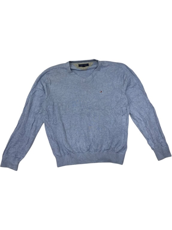 VINTAGE TOMMY HILFIGER ΣΙΕΛ ΠΛΕΚΤΗ ΜΠΛΟΥΖΑ L