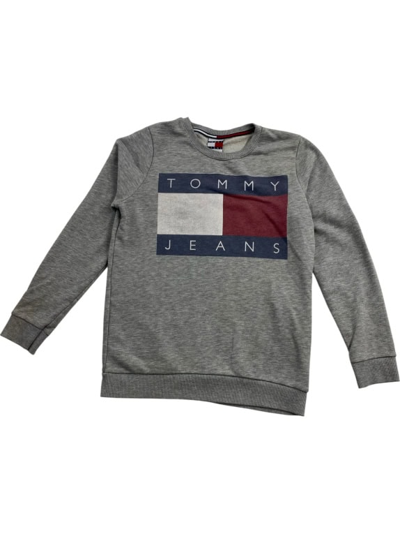 VINTAGE TOMMY JEANS ΦΟΥΤΕΡ ΜΕ ΜΕΓΑΛΟ ΛΟΓΟΤΥΠΟ ΓΚΡΙ ΑΝΔΡΙΚΟ S