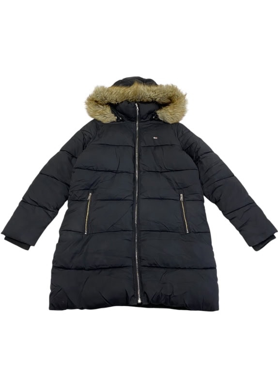VINTAGE TOMMY JEANS ΜΑΥΡΟ ΜΠΟΥΦΑΝ PARKA S