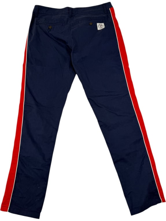 VINTAGE TOMMY JEANS ΠΑΝΤΕΛΟΝΙ CHINO, ΣΚΟΥΡΟ ΜΠΛΕ ΜΕ ΡΙΓΕΣ