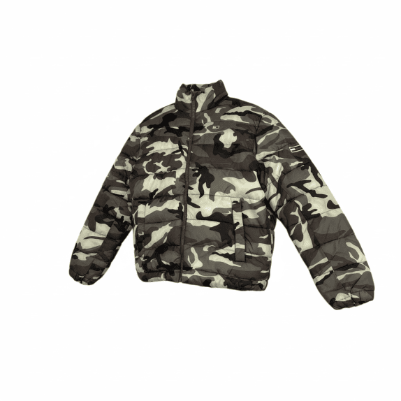 Giubbotto puffer vintage Tommy Jeans mimetico camouflage marrone da uomo S