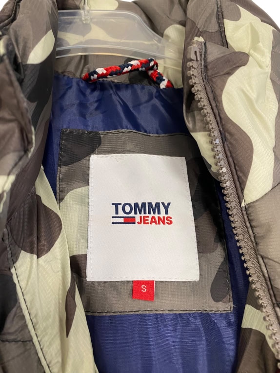 VINTAGE TOMMY JEANS CAMO PUFFER JACKET BROWN MEN'S S