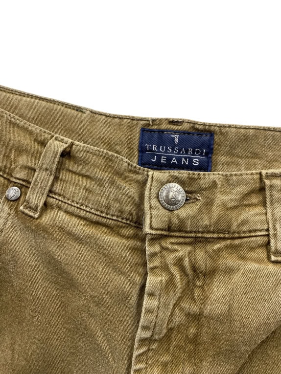 JEANS VINTAGE TRUSSARDI pantaloni denim marrone da uomo S