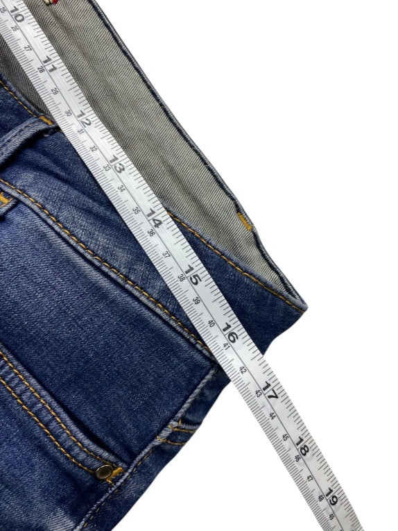 VINTAGE TRUSSARDI JEANS ΠΑΝΤΕΛΟΝΙ DENIM ΣΕ ΙΣΙΑ ΓΡΑΜΜΗ ΜΠΛΕ ΓΥΝΑΙΚΕΙΟ L