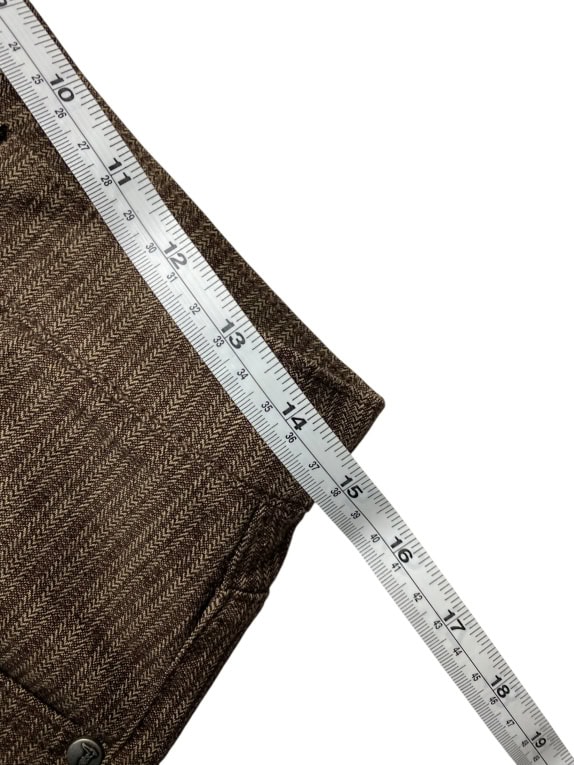 VINTAGE TRUSSARDI JEANS ΠΑΝΤΕΛΟΝΙ ΜΕ HERRINGBONE ΣΧΕΔΙΟ ΚΑΦΕ ΓΥΝΑΙΚΕΙΟ XS-S