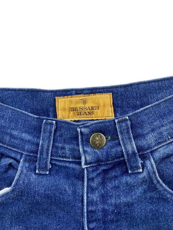 VINTAGE TRUSSARDI JEANS HIGH WAISTED DENIM TROUSERS BLUE WOMEN XS