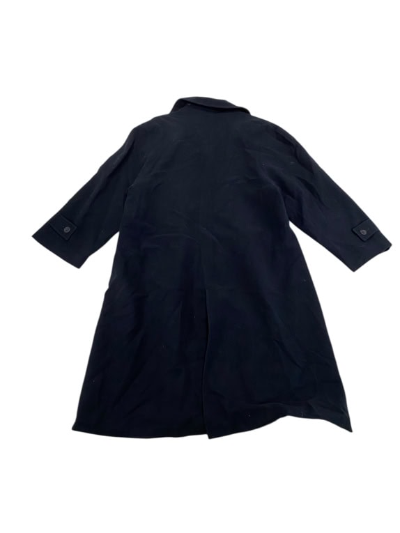 VINTAGE TRUSSARDI LONG COAT WITH BUTTONS DARK BLUE WOMEN L XL