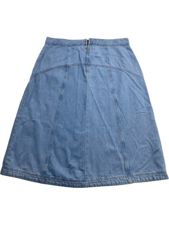 Gonna midi in denim vintage retrò senza logo blu da donna XL