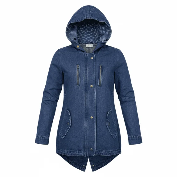 VINTAGE DENIM HOODED PARKA M