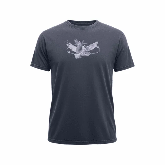 T-shirt vintage senza marca con stampa nera da uomo L