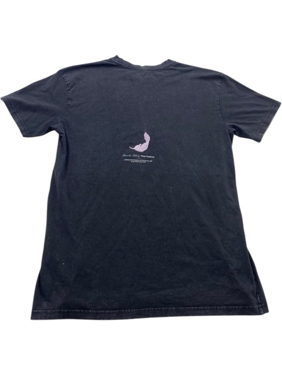 VINTAGE UNBRANDED T-SHIRT PRINT BLACK MEN'S L