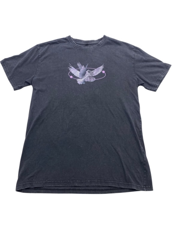 VINTAGE UNBRANDED T-SHIRT PRINT BLACK MEN'S L