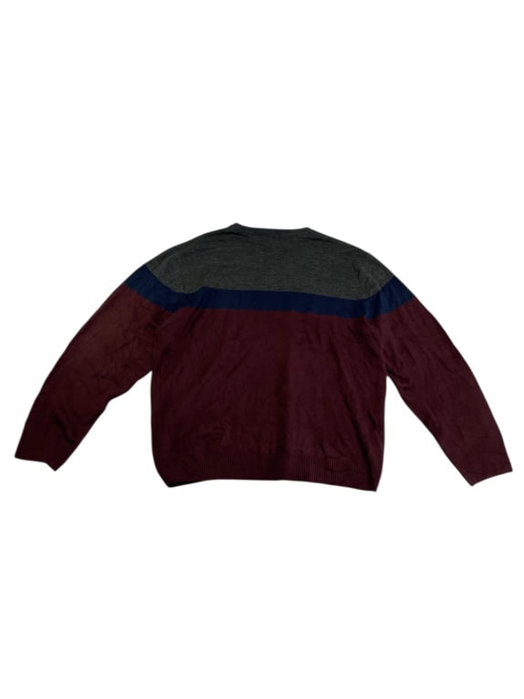 VINTAGE U.S. POLO ASSN. ΠΛΕΚΤΗ ΜΠΛΟΥΖΑ ΜΕ V ΛΑΙΜΟΚΟΨΗ ΤΡΙΧΡΩΜΗ ΜΠΟΡΝΤΟ ΑΝΔΡΙΚΗ XXL