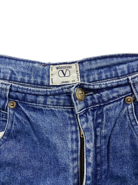 JEANS VINTAGE VALENTINO pantaloni denim a vita alta blu da donna XS